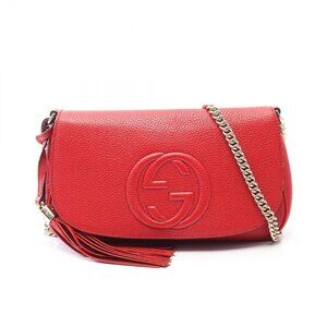 Gucci Soho Interlocking GG Shoulder Bag Leather Red